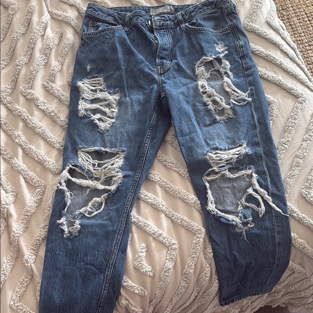 Hayden Distressed Blue Women's Relaxed Jeans